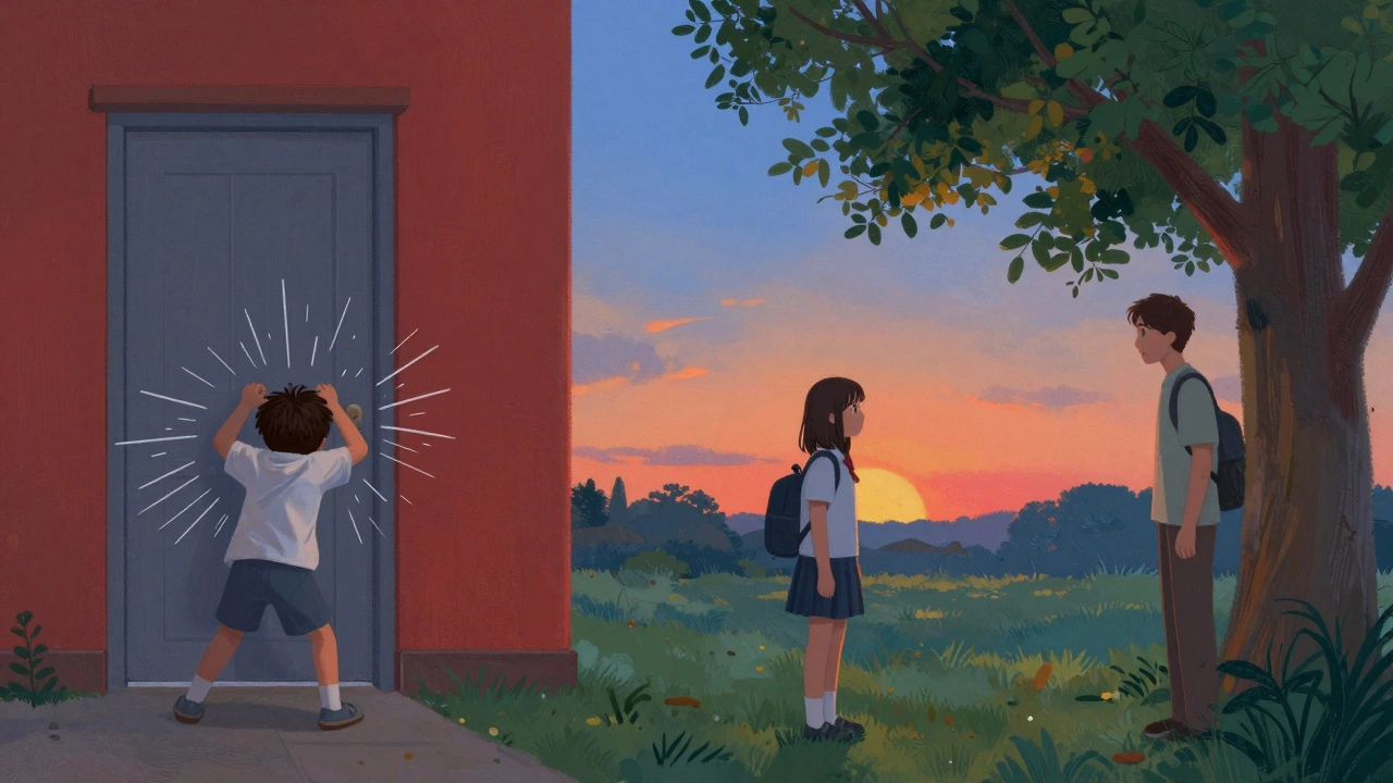 Сравнение: ребёнок в истерике слева, подросток, говорящий с родителем, справа — переход к пониманию.