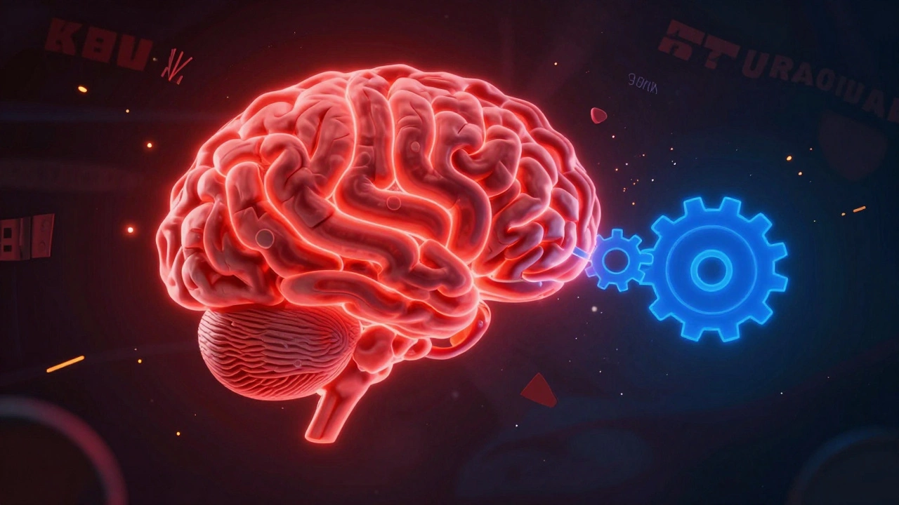 Концептуальное изображение работы мозга подростка: борьба эмоций и самоконтроля