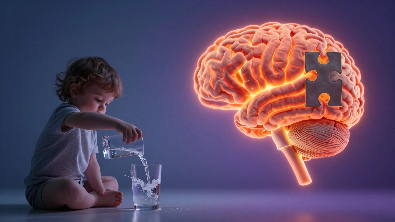 Схематичное изображение работы мозга ребенка во время истерики